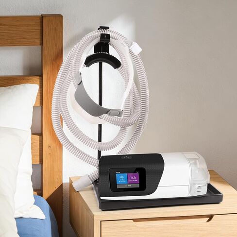 حامل خرطوم CPAP قابل للتعديل مع حصيرة واقية، إدارة أنبوب CPAP مصمم بالولايات المتحدة الأمريكية ومنظم لأغطية الرأس، حامل CPAP بجانب السرير غير قابل للتلف للخرطوم والقناع، مناسب عالمي لآلات CPAP in Kuwait