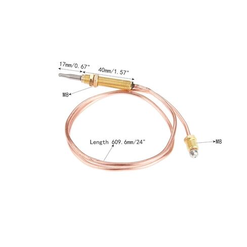 1Pcs Universal Gas Thermocouple 600mm M8*1 Head Thread With/2nuts Fits in Saudi Arabia