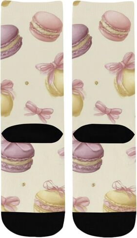 Sweet Macaron Art Cake Hiking Socks - Toddler Boys & Girls Warm Thick Thermal Winter Crew Socks for School, Daily Wear & Outdoor Activities in Kuwait