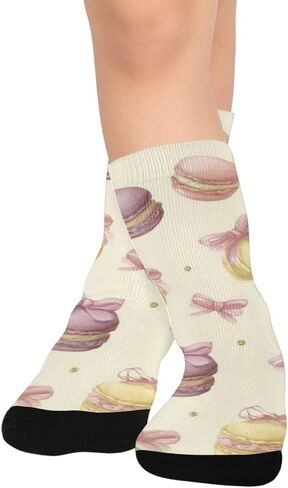 Sweet Macaron Art Cake Hiking Socks - Toddler Boys & Girls Warm Thick Thermal Winter Crew Socks for School, Daily Wear & Outdoor Activities in Kuwait