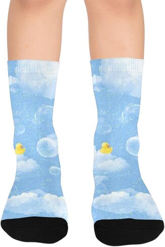 Whimsical Cloud Art Hiking Socks - Toddler Boys & Girls Warm Thick Thermal Winter Crew Socks for School, Daily Wear & Outdoor Activities in Saudi Arabia