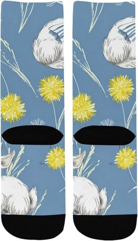 Yellow Stripe Bunny Hiking Socks - Toddler Boys & Girls Warm Thick Thermal Winter Crew Socks for School, Daily Wear & Outdoor Activities in Saudi Arabia