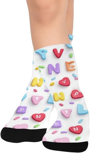 جوارب فالنتاين كاندي ديزاين للمشي لمسافات طويلة - جوارب شتوية حرارية سميكة دافئة للأطفال الصغار للأولاد والبنات للمدرسة، والارتداء اليومي والأنشطة الخارجية in Kuwait