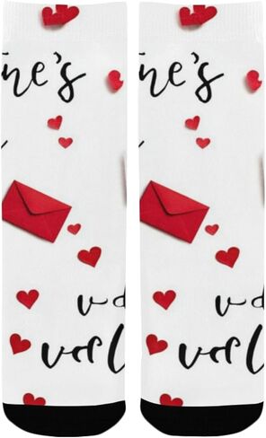 Valentine Heart Pattern Red Hiking Socks - Toddler Boys & Girls Warm Thick Thermal Winter Crew Socks for School, Daily Wear & Outdoor Activities in Saudi Arabia