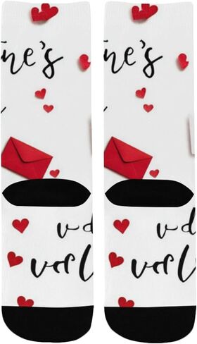 Valentine Heart Pattern Red Hiking Socks - Toddler Boys & Girls Warm Thick Thermal Winter Crew Socks for School, Daily Wear & Outdoor Activities in Saudi Arabia