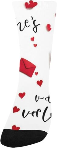 Valentine Heart Pattern Red Hiking Socks - Toddler Boys & Girls Warm Thick Thermal Winter Crew Socks for School, Daily Wear & Outdoor Activities in Saudi Arabia