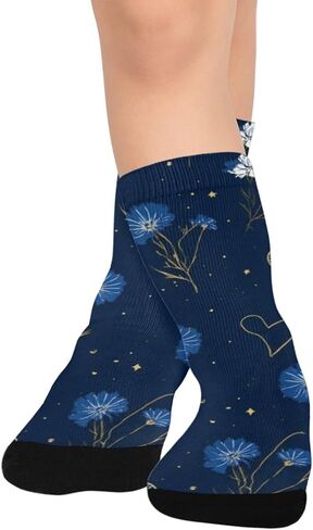 Indigo Love Motif Hiking Socks - Toddler Boys & Girls Warm Thick Thermal Winter Crew Socks for School, Daily Wear & Outdoor Activities in Saudi Arabia