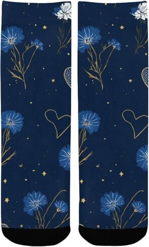 Indigo Love Motif Hiking Socks - Toddler Boys & Girls Warm Thick Thermal Winter Crew Socks for School, Daily Wear & Outdoor Activities in Saudi Arabia