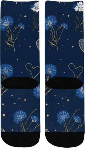 Indigo Love Motif Hiking Socks - Toddler Boys & Girls Warm Thick Thermal Winter Crew Socks for School, Daily Wear & Outdoor Activities in Saudi Arabia