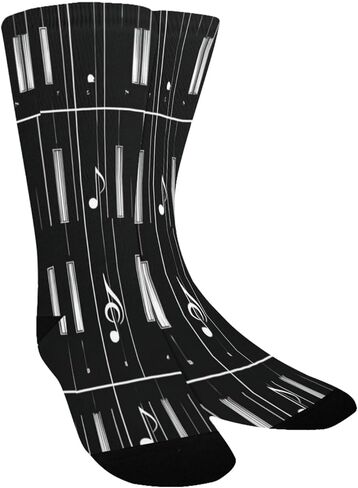 جوارب Piano Art Key Melody السوداء للمشي لمسافات طويلة - جوارب شتوية حرارية سميكة دافئة للأولاد والبنات للمدرسة، والارتداء اليومي والأنشطة الخارجية in Kuwait