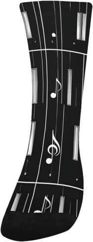 جوارب Piano Art Key Melody السوداء للمشي لمسافات طويلة - جوارب شتوية حرارية سميكة دافئة للأولاد والبنات للمدرسة، والارتداء اليومي والأنشطة الخارجية in Kuwait