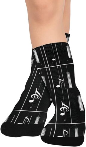 جوارب Piano Art Key Melody السوداء للمشي لمسافات طويلة - جوارب شتوية حرارية سميكة دافئة للأولاد والبنات للمدرسة، والارتداء اليومي والأنشطة الخارجية in Kuwait