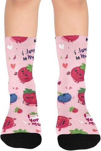 Cute Berry Friends Pink Hiking Socks - Toddler Boys & Girls Warm Thick Thermal Winter Crew Socks for School, Daily Wear & Outdoor Activities in Saudi Arabia
