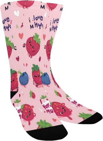 Cute Berry Friends Pink Hiking Socks - Toddler Boys & Girls Warm Thick Thermal Winter Crew Socks for School, Daily Wear & Outdoor Activities in Saudi Arabia