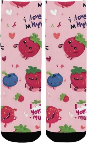 Cute Berry Friends Pink Hiking Socks - Toddler Boys & Girls Warm Thick Thermal Winter Crew Socks for School, Daily Wear & Outdoor Activities in Saudi Arabia
