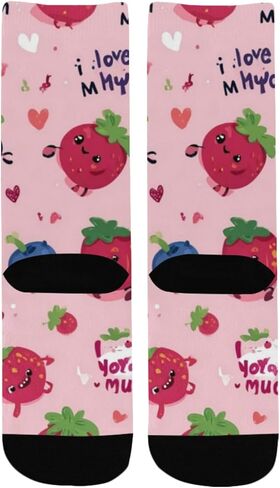 Cute Berry Friends Pink Hiking Socks - Toddler Boys & Girls Warm Thick Thermal Winter Crew Socks for School, Daily Wear & Outdoor Activities in Saudi Arabia