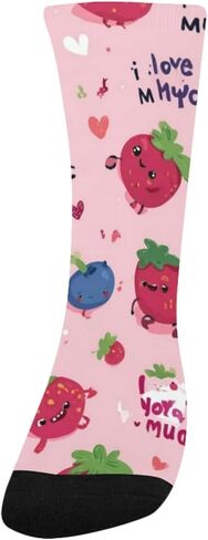 Cute Berry Friends Pink Hiking Socks - Toddler Boys & Girls Warm Thick Thermal Winter Crew Socks for School, Daily Wear & Outdoor Activities in Saudi Arabia
