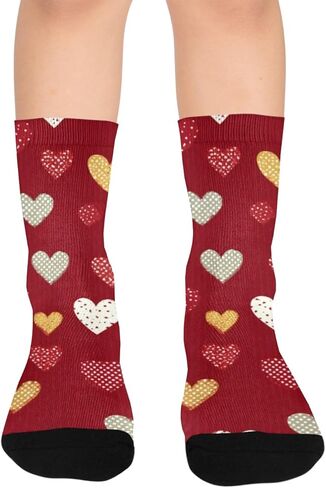 Yellow Heart Art Hiking Socks - Toddler Boys & Girls Warm Thick Thermal Winter Crew Socks for School, Daily Wear & Outdoor Activities in Saudi Arabia