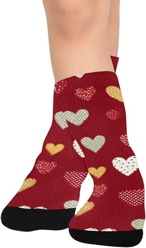 Yellow Heart Art Hiking Socks - Toddler Boys & Girls Warm Thick Thermal Winter Crew Socks for School, Daily Wear & Outdoor Activities in Saudi Arabia