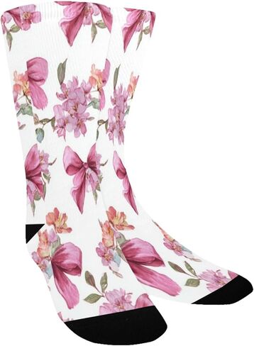 Sping Pink Bow Art Hiking Socks - Toddler Boys & Girls Warm Thick Thermal Winter Crew Socks for School, Daily Wear & Outdoor Activities in Saudi Arabia