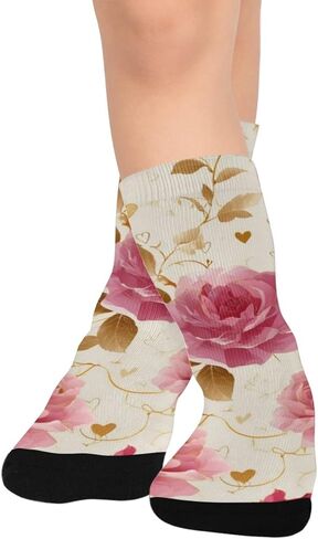 جوارب المشي لمسافات طويلة باللون الوردي والوردي - جوارب للمشي لمسافات طويلة للأولاد والبنات الصغار دافئة وسميكة للشتاء الحراري للمدرسة، والارتداء اليومي والأنشطة الخارجية in Kuwait