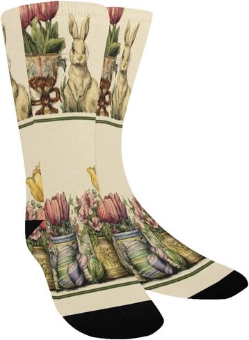 Pastel Bunny Bouquet Beige Hiking Socks - Toddler Boys & Girls Warm Thick Thermal Winter Crew Socks for School, Daily Wear & Outdoor Activities in Saudi Arabia