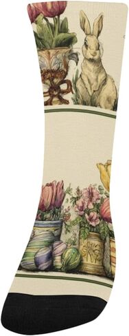 Pastel Bunny Bouquet Beige Hiking Socks - Toddler Boys & Girls Warm Thick Thermal Winter Crew Socks for School, Daily Wear & Outdoor Activities in Saudi Arabia