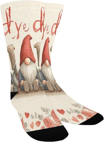 Red Rose Gnome Notes Beige Hiking Socks - Toddler Boys & Girls Warm Thick Thermal Winter Crew Socks for School, Daily Wear & Outdoor Activities in Kuwait