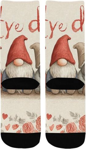 Red Rose Gnome Notes Beige Hiking Socks - Toddler Boys & Girls Warm Thick Thermal Winter Crew Socks for School, Daily Wear & Outdoor Activities in Kuwait