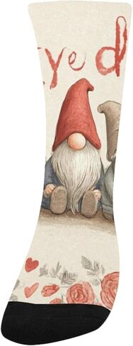 Red Rose Gnome Notes Beige Hiking Socks - Toddler Boys & Girls Warm Thick Thermal Winter Crew Socks for School, Daily Wear & Outdoor Activities in Kuwait