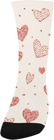 White Dot Red Heart Hiking Socks - Toddler Boys & Girls Warm Thick Thermal Winter Crew Socks for School, Daily Wear & Outdoor Activities in Saudi Arabia