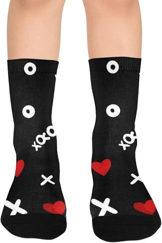 Red Heart Black Design Hiking Socks - Toddler Boys & Girls Warm Thick Thermal Winter Crew Socks for School, Daily Wear & Outdoor Activities in Saudi Arabia