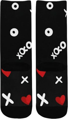 Red Heart Black Design Hiking Socks - Toddler Boys & Girls Warm Thick Thermal Winter Crew Socks for School, Daily Wear & Outdoor Activities in Saudi Arabia