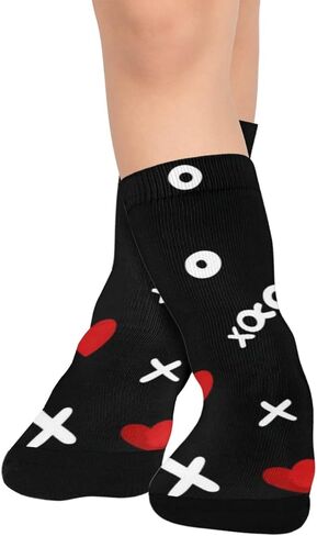 Red Heart Black Design Hiking Socks - Toddler Boys & Girls Warm Thick Thermal Winter Crew Socks for School, Daily Wear & Outdoor Activities in Saudi Arabia