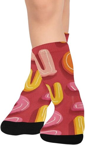 Typography Red Design Hiking Socks - Toddler Boys & Girls Warm Thick Thermal Winter Crew Socks for School, Daily Wear & Outdoor Activities in Saudi Arabia