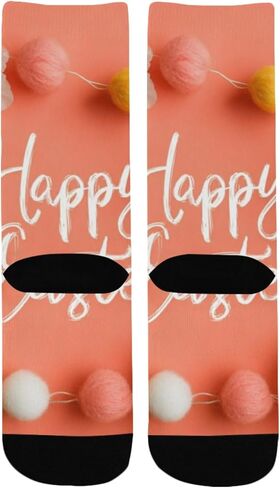 Orange Peony Motif Hiking Socks - Toddler Boys & Girls Warm Thick Thermal Winter Crew Socks for School, Daily Wear & Outdoor Activities in Kuwait