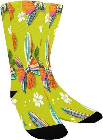 Rainbow Bunny Bow Green Hiking Socks - Toddler Boys & Girls Warm Thick Thermal Winter Crew Socks for School, Daily Wear & Outdoor Activities in Saudi Arabia