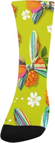 Rainbow Bunny Bow Green Hiking Socks - Toddler Boys & Girls Warm Thick Thermal Winter Crew Socks for School, Daily Wear & Outdoor Activities in Saudi Arabia