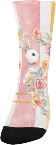 Bunny Stripe Design Hiking Socks - Toddler Boys & Girls Warm Thick Thermal Winter Crew Socks for School, Daily Wear & Outdoor Activities in Saudi Arabia