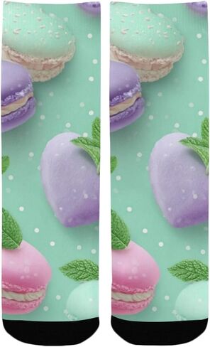 Whimsical Macaron Art Hiking Socks - Toddler Boys & Girls Warm Thick Thermal Winter Crew Socks for School, Daily Wear & Outdoor Activities in Kuwait