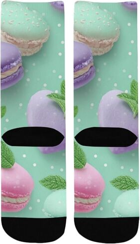 Whimsical Macaron Art Hiking Socks - Toddler Boys & Girls Warm Thick Thermal Winter Crew Socks for School, Daily Wear & Outdoor Activities in Kuwait