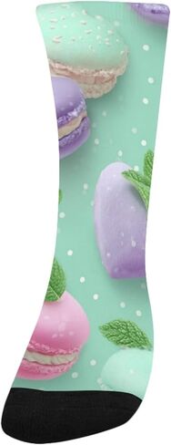 Whimsical Macaron Art Hiking Socks - Toddler Boys & Girls Warm Thick Thermal Winter Crew Socks for School, Daily Wear & Outdoor Activities in Kuwait