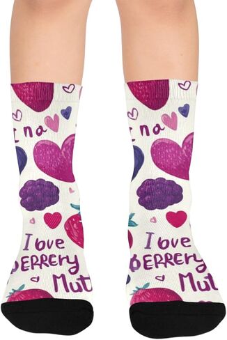 Valentines Heard Fruit Red Hiking Socks - Toddler Boys & Girls Warm Thick Thermal Winter Crew Socks for School, Daily Wear & Outdoor Activities in Saudi Arabia
