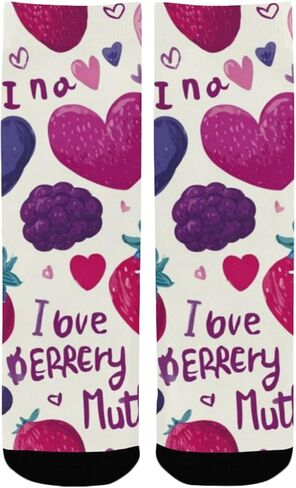 Valentines Heard Fruit Red Hiking Socks - Toddler Boys & Girls Warm Thick Thermal Winter Crew Socks for School, Daily Wear & Outdoor Activities in Saudi Arabia