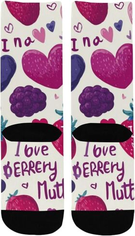 Valentines Heard Fruit Red Hiking Socks - Toddler Boys & Girls Warm Thick Thermal Winter Crew Socks for School, Daily Wear & Outdoor Activities in Saudi Arabia