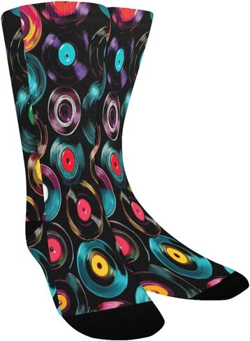 Retro Vinyl Artb Black Hiking Socks - Toddler Boys & Girls Warm Thick Thermal Winter Crew Socks for School, Daily Wear & Outdoor Activities in Saudi Arabia