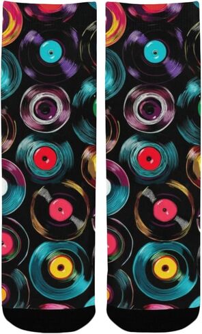 Retro Vinyl Artb Black Hiking Socks - Toddler Boys & Girls Warm Thick Thermal Winter Crew Socks for School, Daily Wear & Outdoor Activities in Saudi Arabia