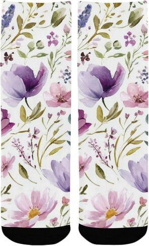 Watercolor Floral Designs Hiking Socks - Toddler Boys & Girls Warm Thick Thermal Winter Crew Socks for School, Daily Wear & Outdoor Activities in Saudi Arabia