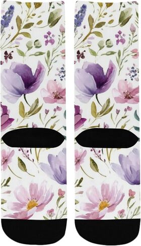 Watercolor Floral Designs Hiking Socks - Toddler Boys & Girls Warm Thick Thermal Winter Crew Socks for School, Daily Wear & Outdoor Activities in Saudi Arabia