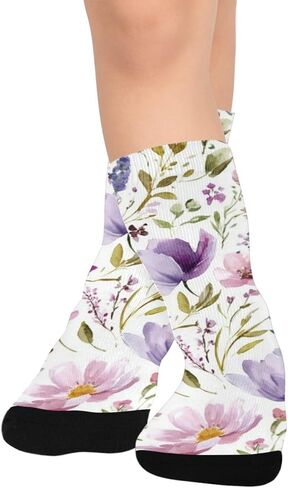 Watercolor Floral Designs Hiking Socks - Toddler Boys & Girls Warm Thick Thermal Winter Crew Socks for School, Daily Wear & Outdoor Activities in Saudi Arabia